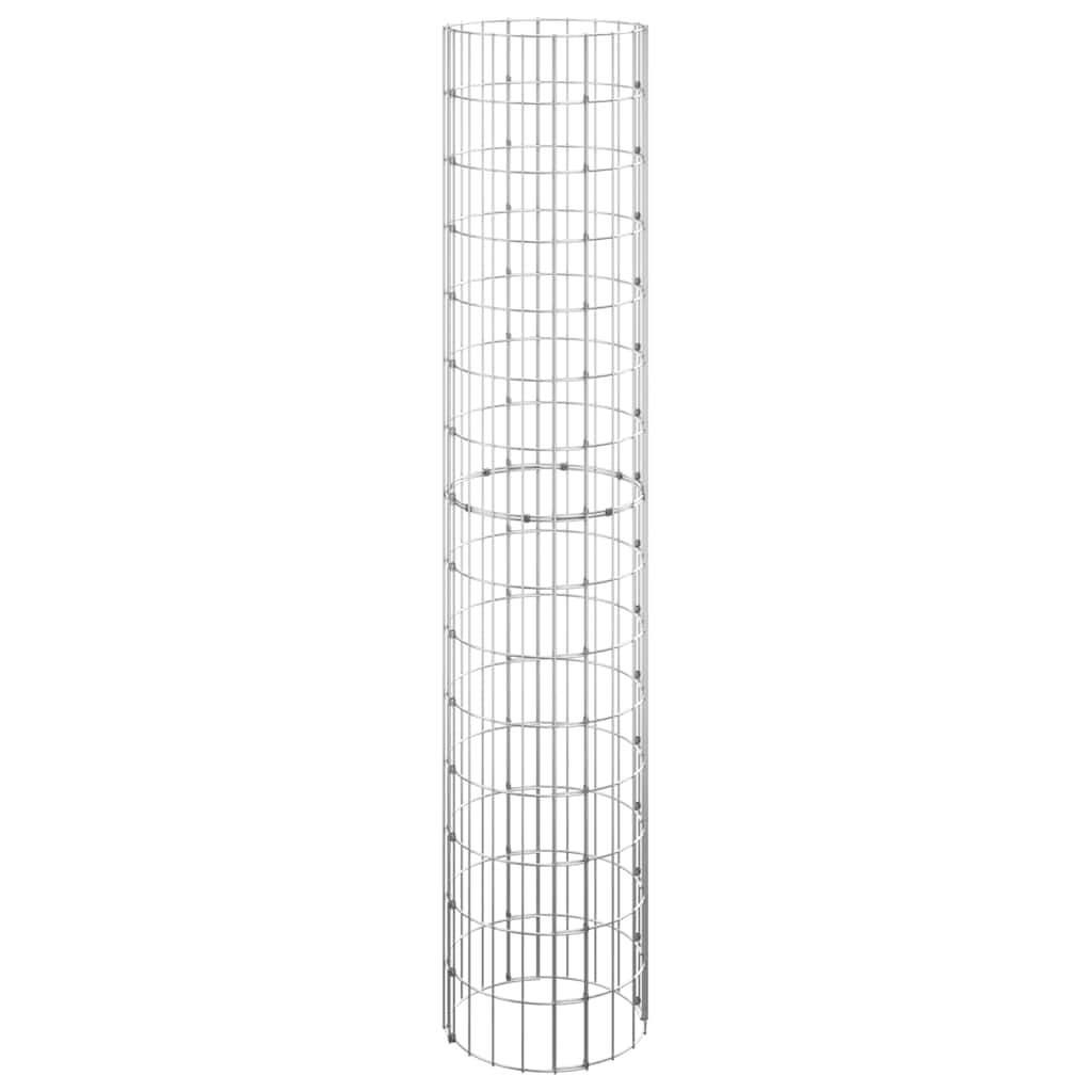 Sirkulær gabion stolpe galvanisert stål Ø30x150 cm vidaXL