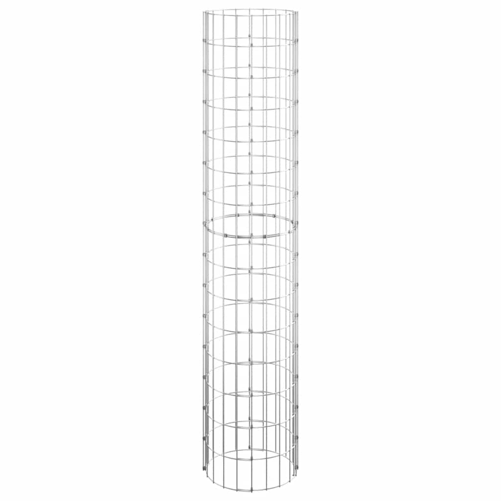 Sirkulær gabion stolpe galvanisert stål Ø30x150 cm vidaXL