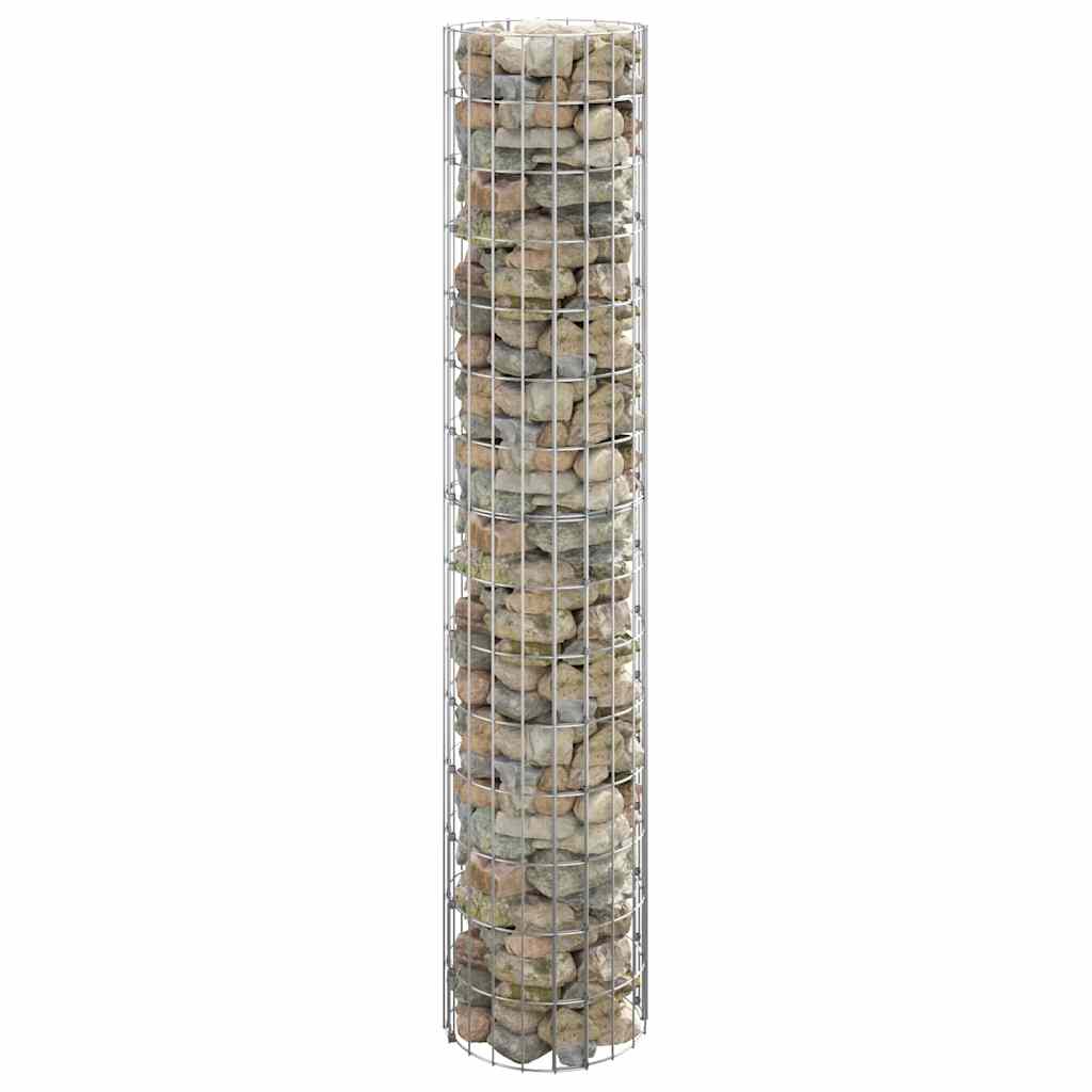 Sirkulær gabion stolpe galvanisert stål Ø30x150 cm vidaXL
