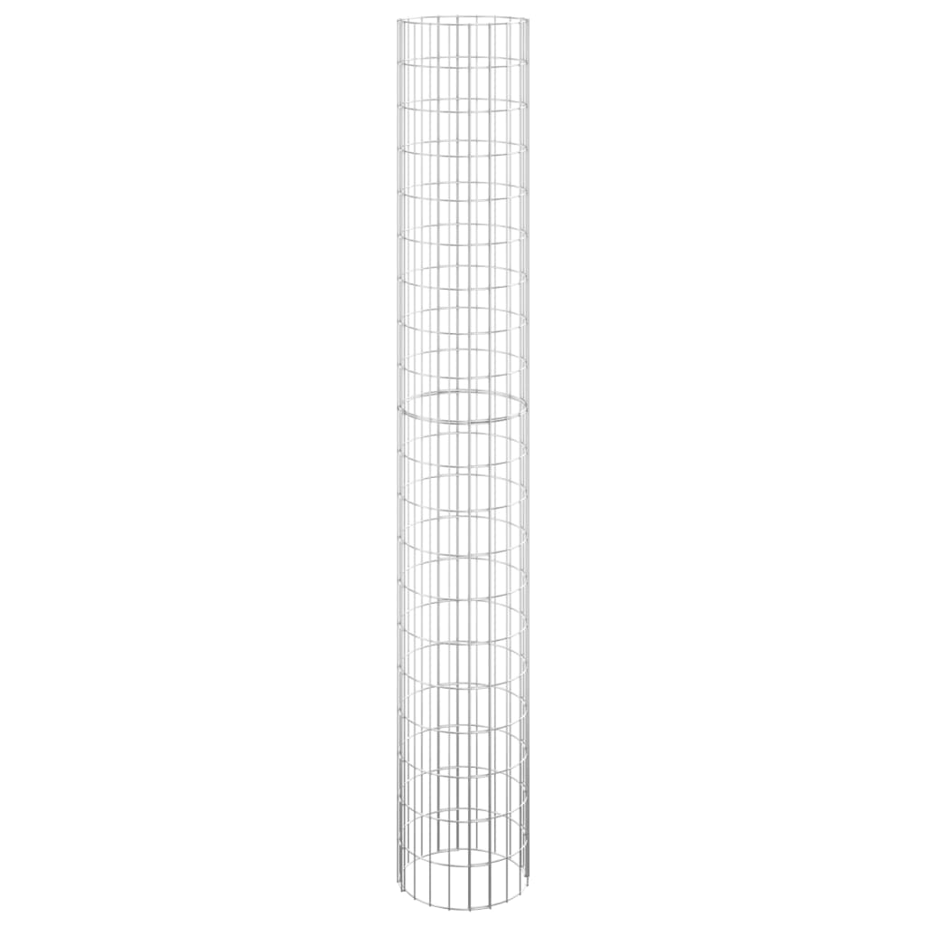 Sirkulær gabion stolpe galvanisert stål Ø30x200 cm vidaXL