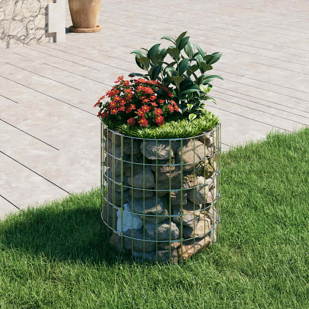 Sirkulær gabion stolpe galvanisert stål Ø50x50 cm