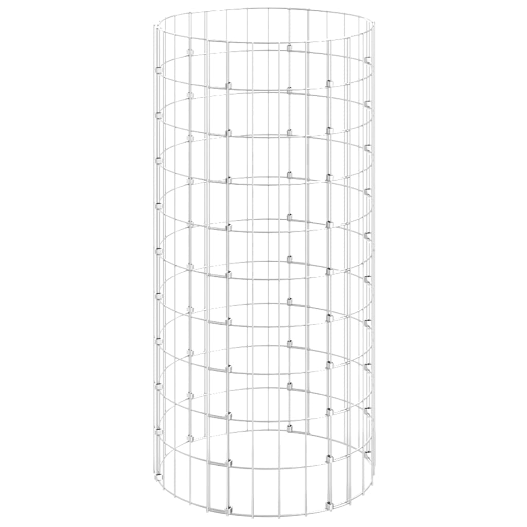 Sirkulær gabion stolpe galvanisert stål Ø50x100 cm