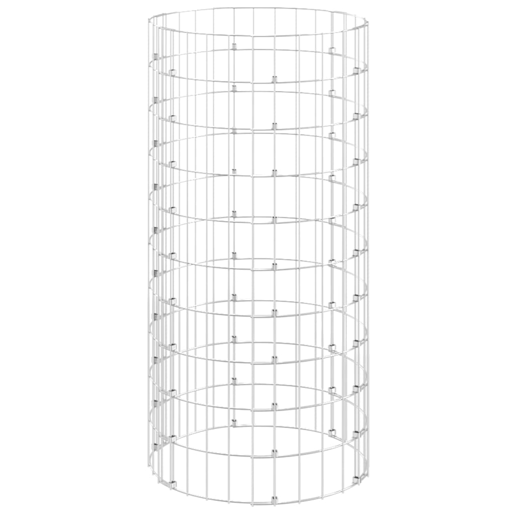 Sirkulær gabion stolpe galvanisert stål Ø50x100 cm