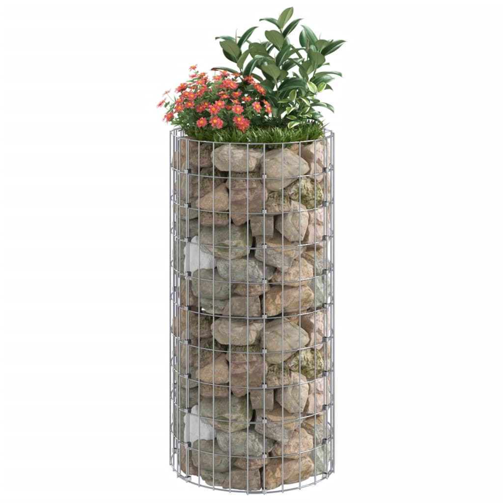 Sirkulær gabion stolpe galvanisert stål Ø50x100 cm