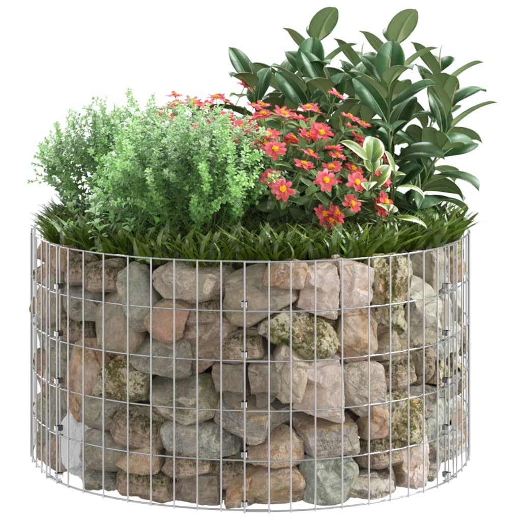 Sirkulær gabion stolpe galvanisert stål Ø100x50 cm