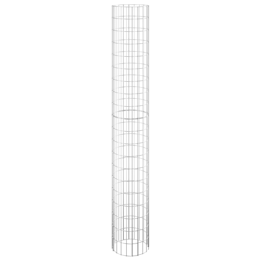 Sirkulær gabion høybed 3 stk galvanisert stål Ø30x200 cm vidaXL