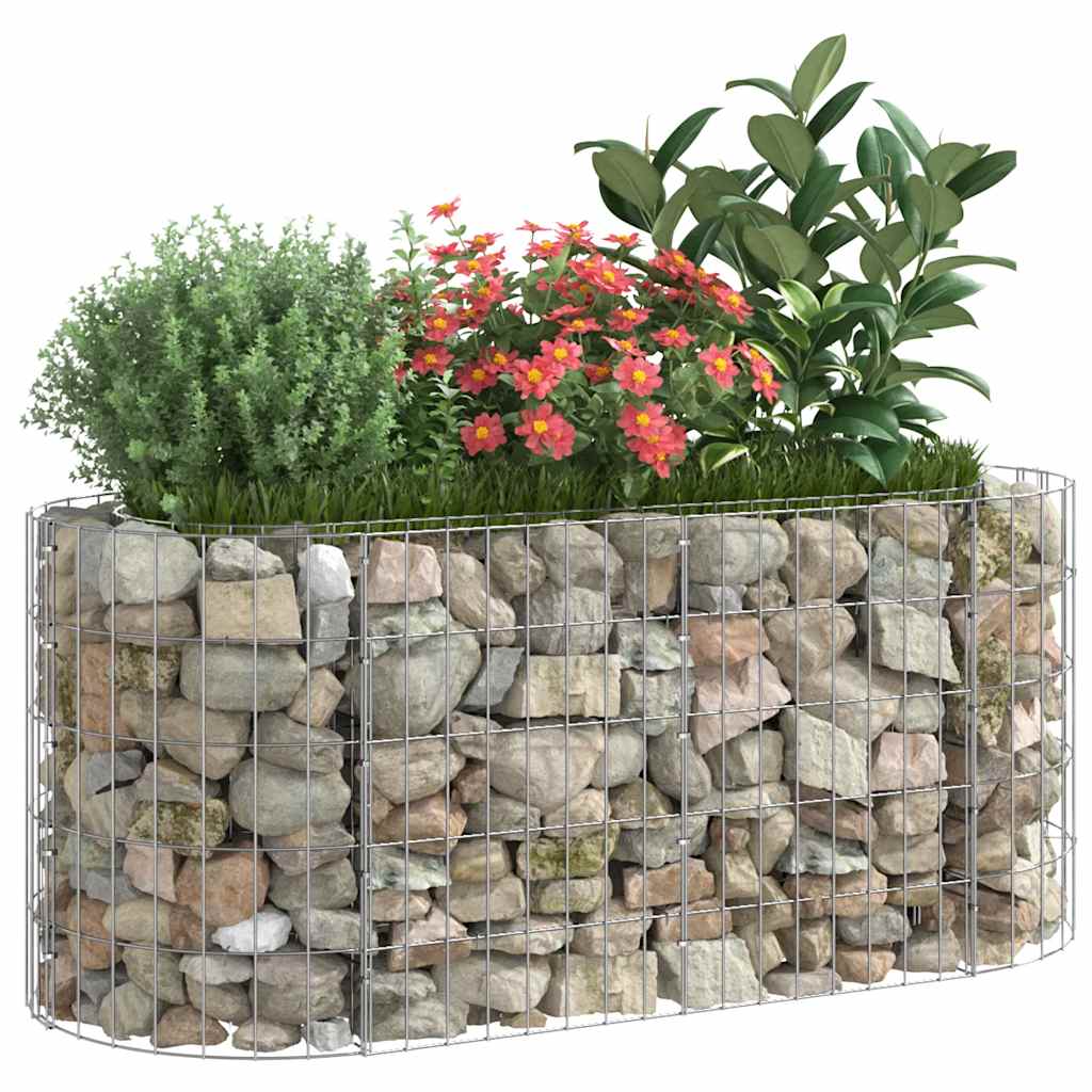 Gabion høybed galvanisert jern 120x50x50 cm vidaXL