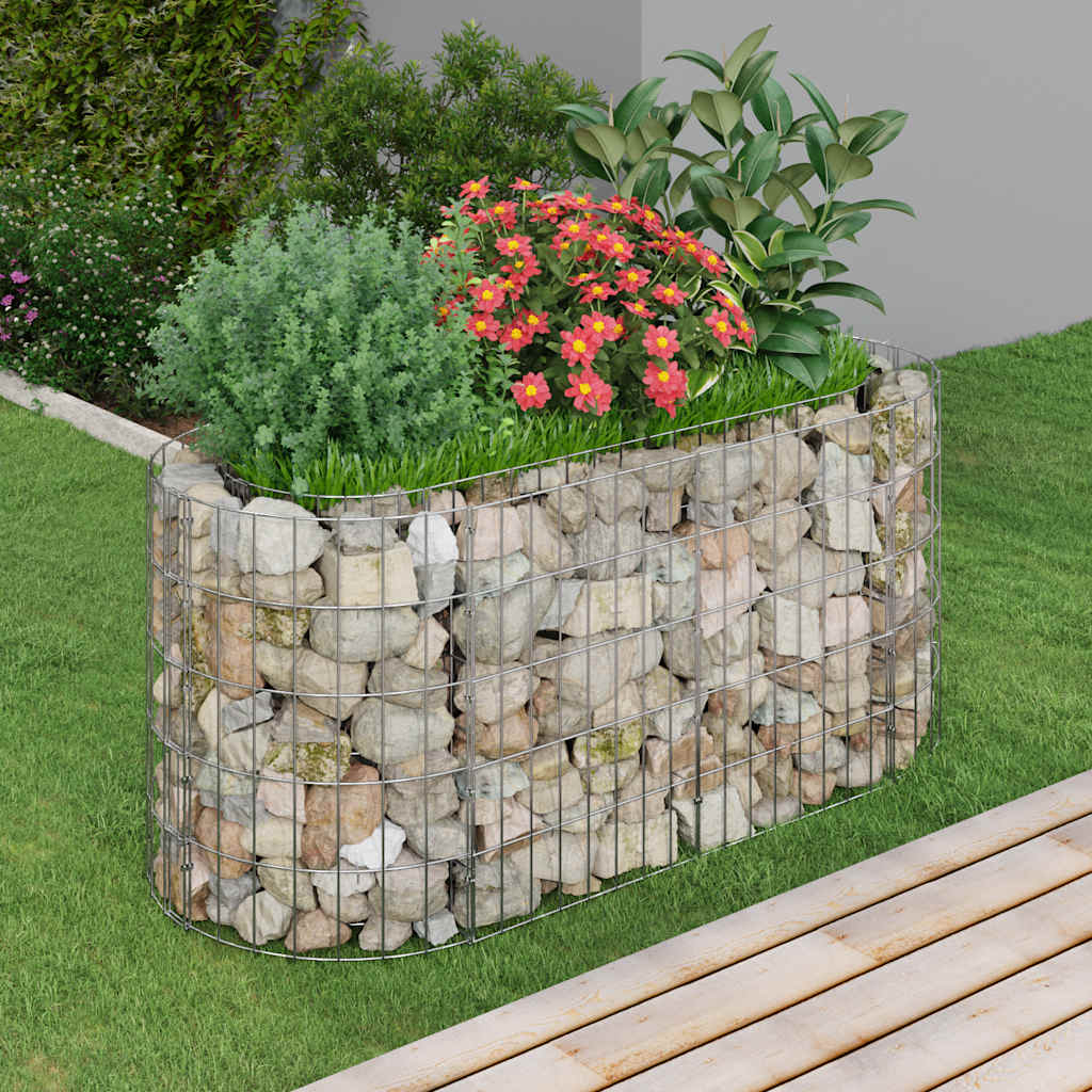 Gabion høybed galvanisert jern 120x50x50 cm vidaXL
