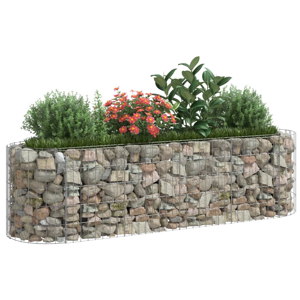 Gabion høybed galvanisert jern 190x50x50 cm vidaXL