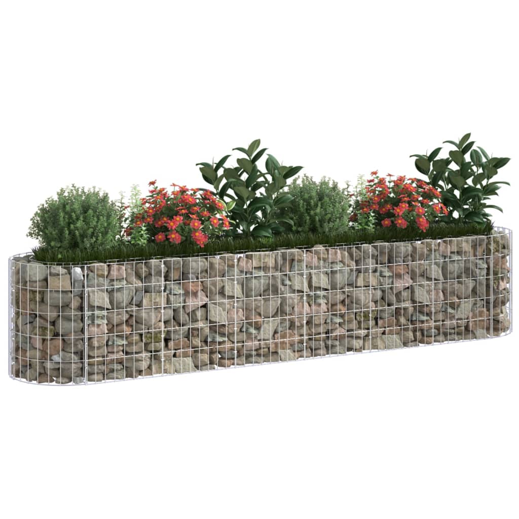 Gabion høybed galvanisert jern 260x50x50 cm vidaXL