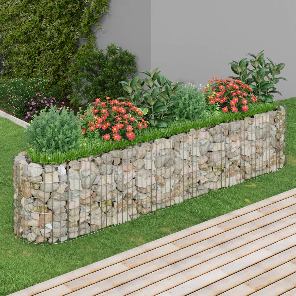 Gabion høybed galvanisert jern 260x50x50 cm vidaXL