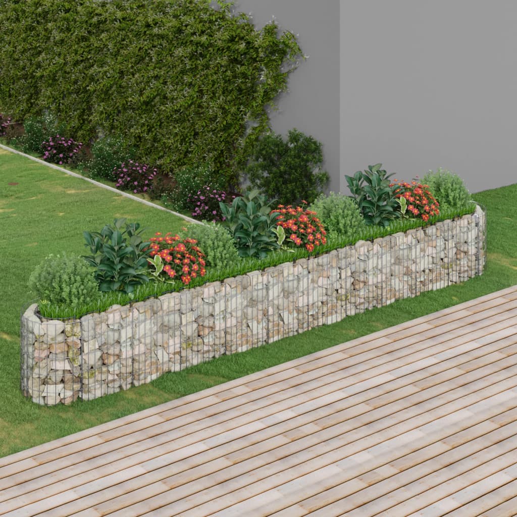 Gabion høybed galvanisert jern 400x50x50 cm