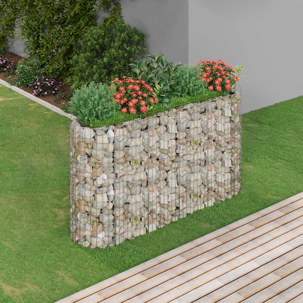 Gabion høybed galvanisert jern 190x50x100 cm
