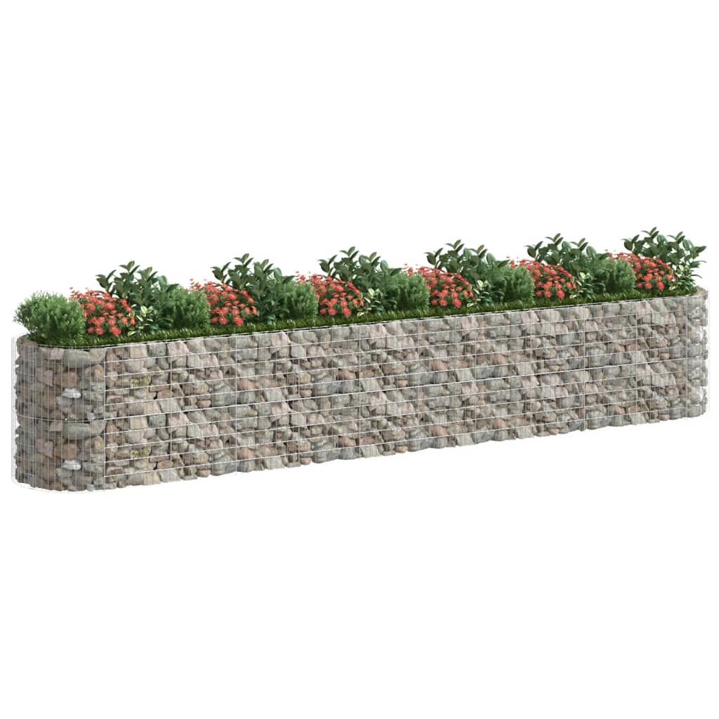Gabion høybed galvanisert jern 600x100x100 cm
