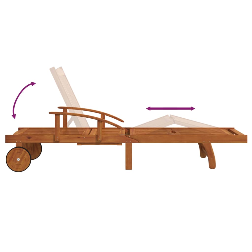 Solsenger 2 stk med bord heltre akasie