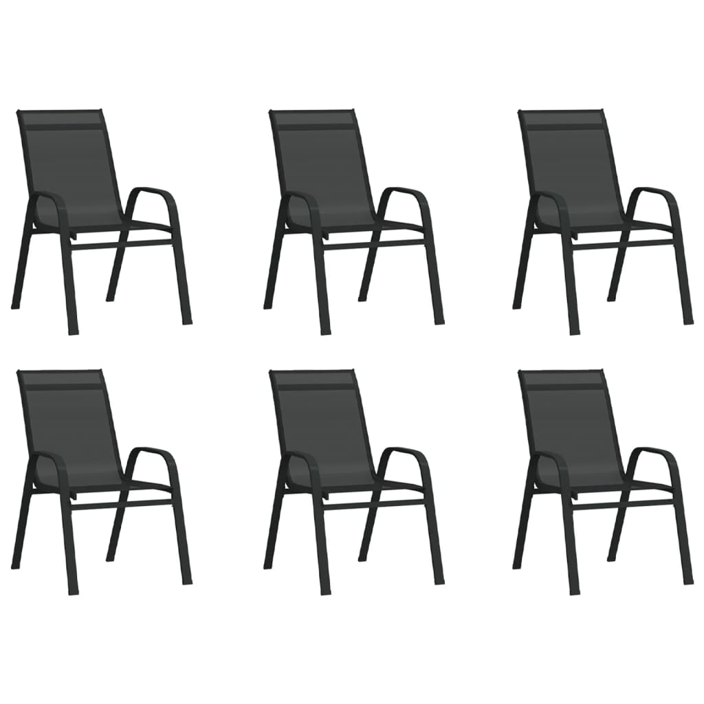 Utendørs spisestue 7 deler svart