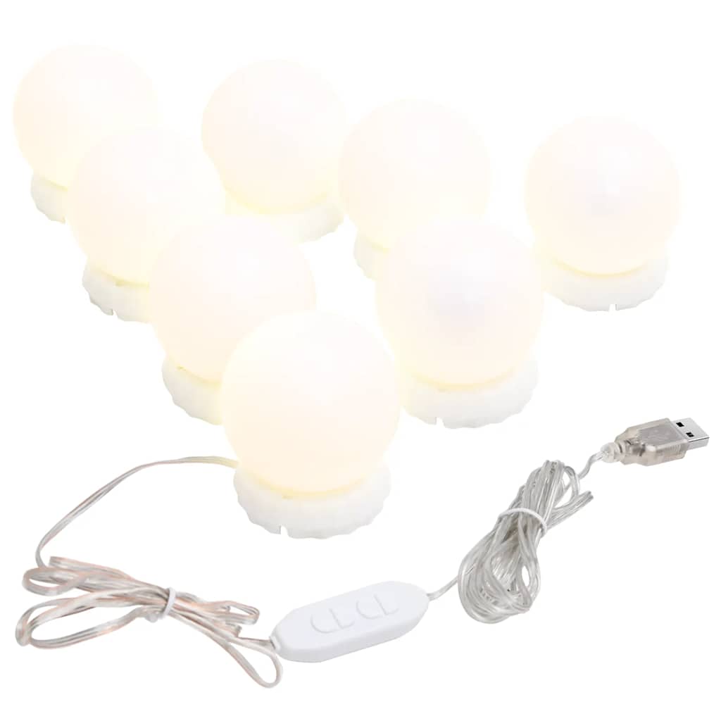Speil med LED-lys 80x40 cm glass oval vidaXL