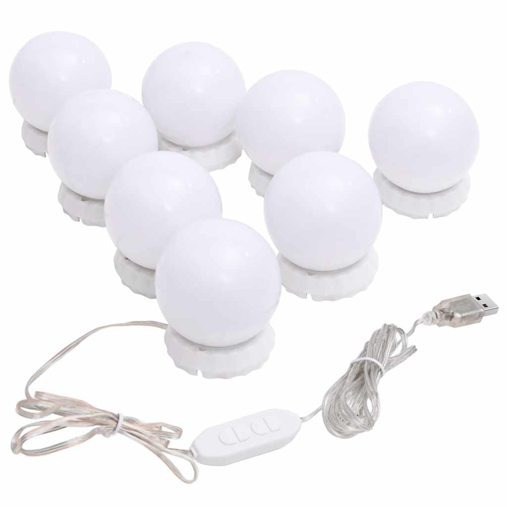 Speil med LED-lys 80x40 cm glass oval vidaXL