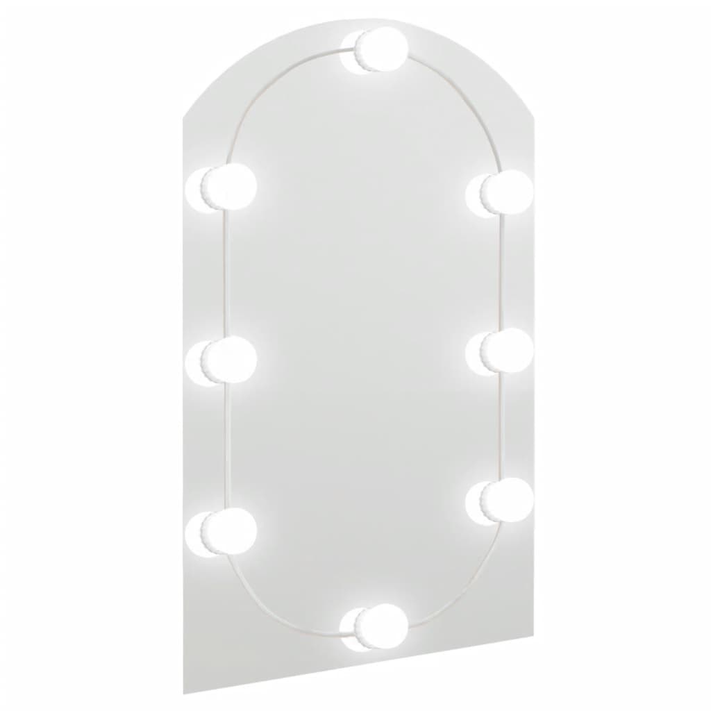 Speil med LED-lys 60x40 cm glass oval