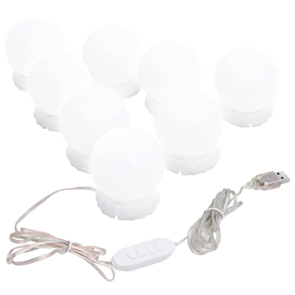 Speil med LED-lys 60x40 cm glass oval vidaXL