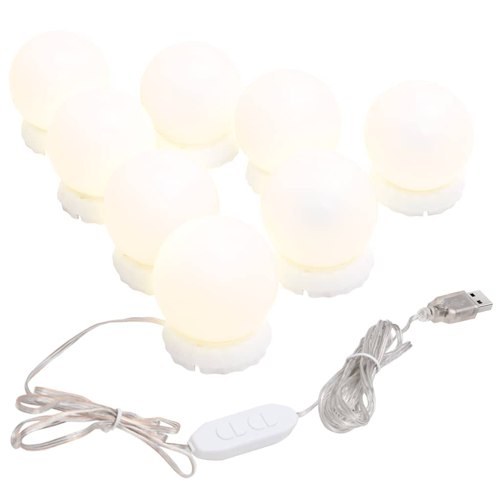 Speil med LED-lys 70x40 cm glass oval vidaXL