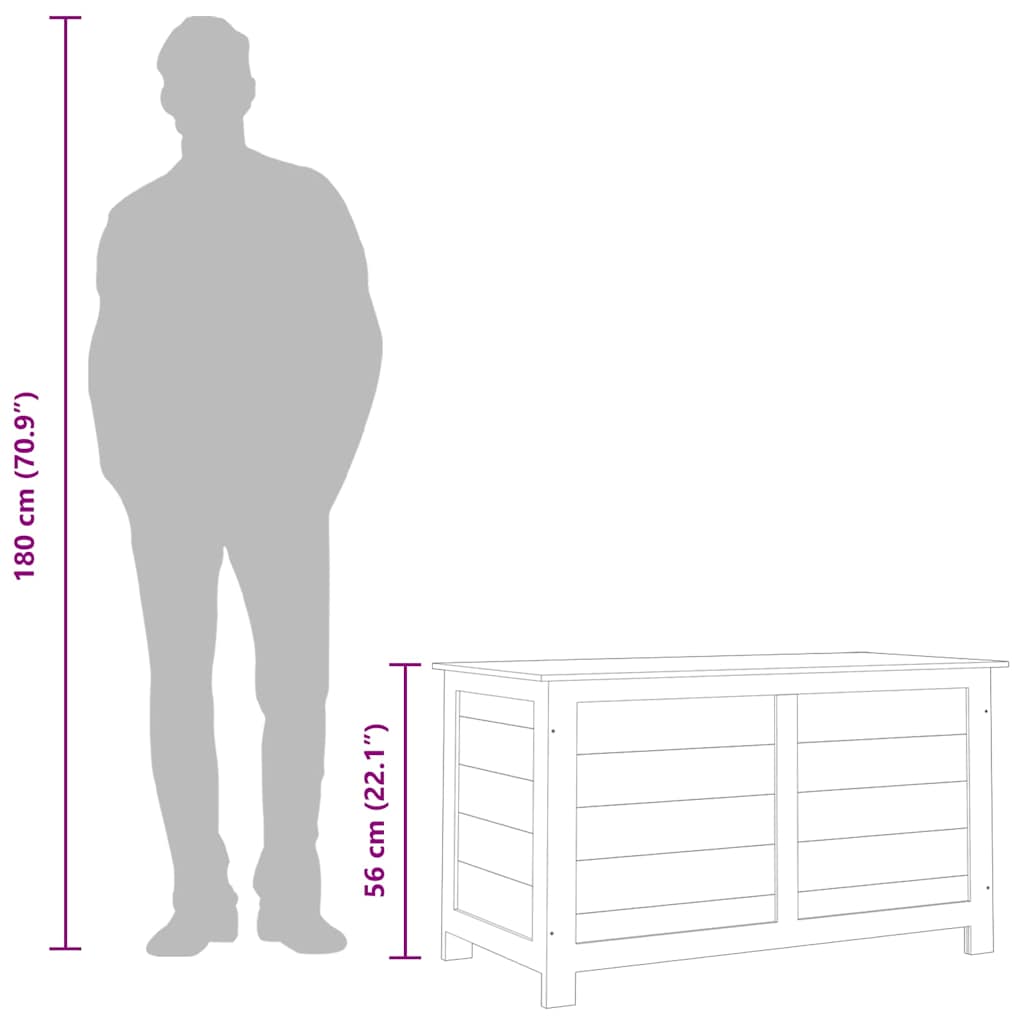 Utendørs putekasse 100x50x56 cm heltre gran
