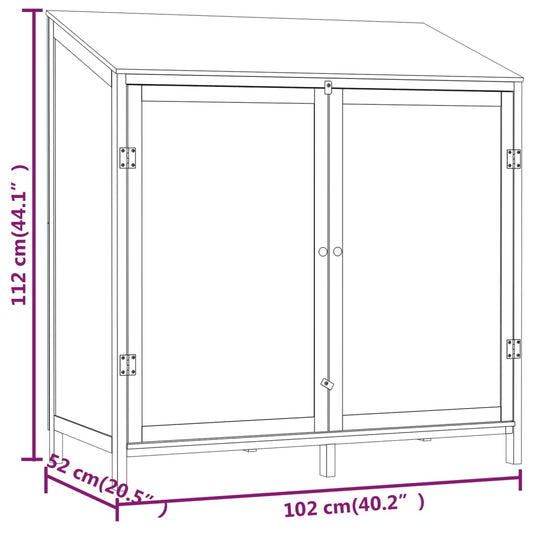 Hageskur brun 102x52x112 cm heltre gran
