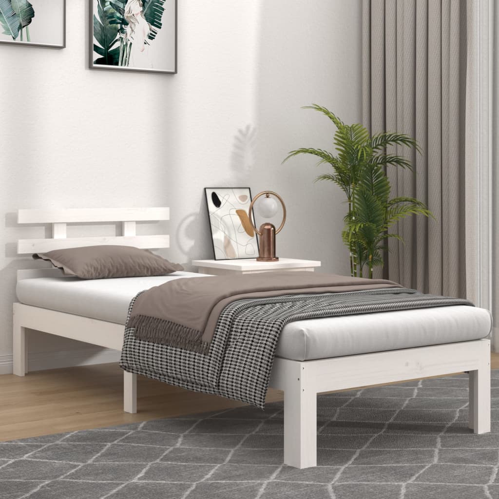Sengeramme hvit heltre 90x190 cm Single