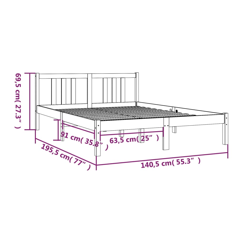 Sengeramme heltre 135x190 cm Double
