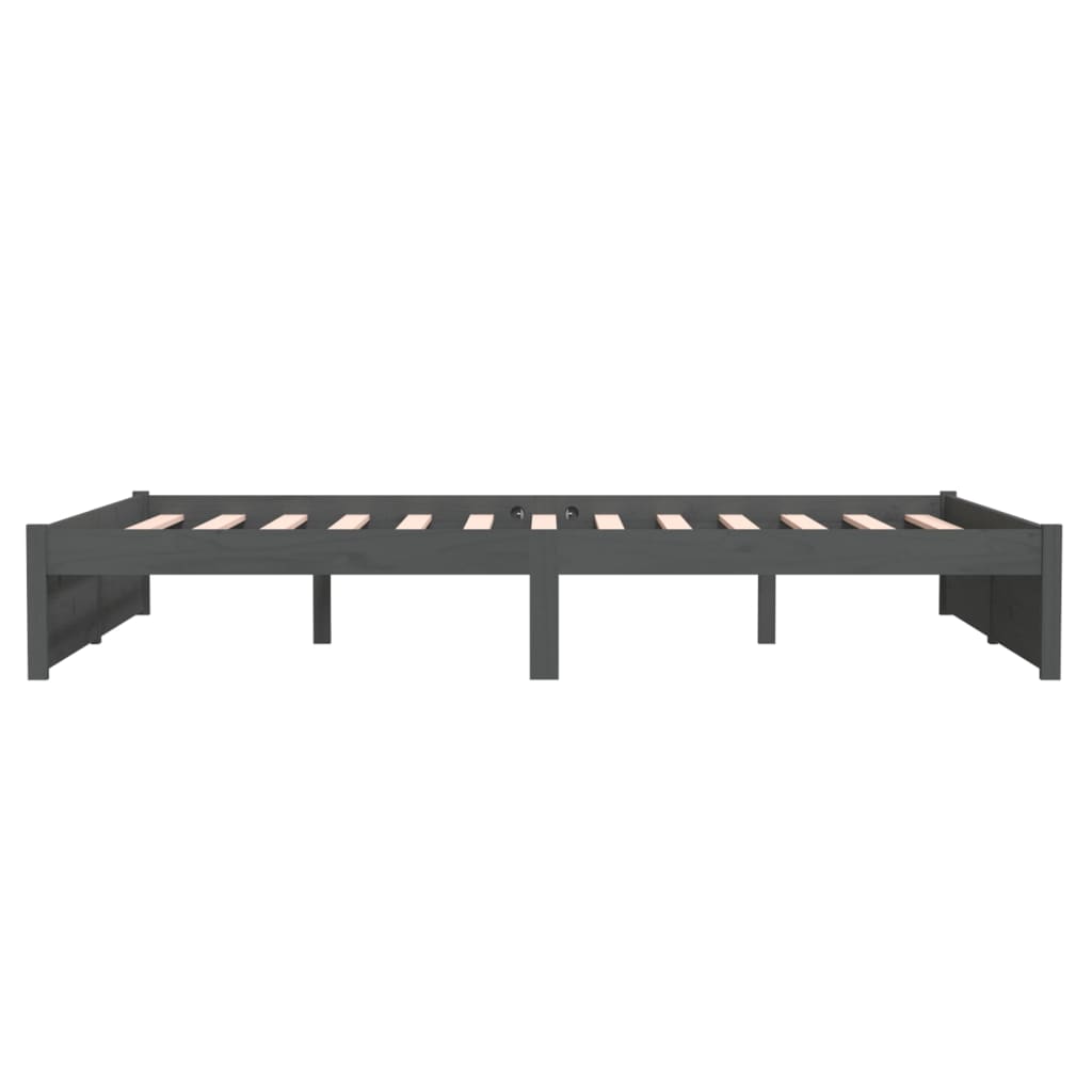 Sengeramme grå heltre 140x190 cm