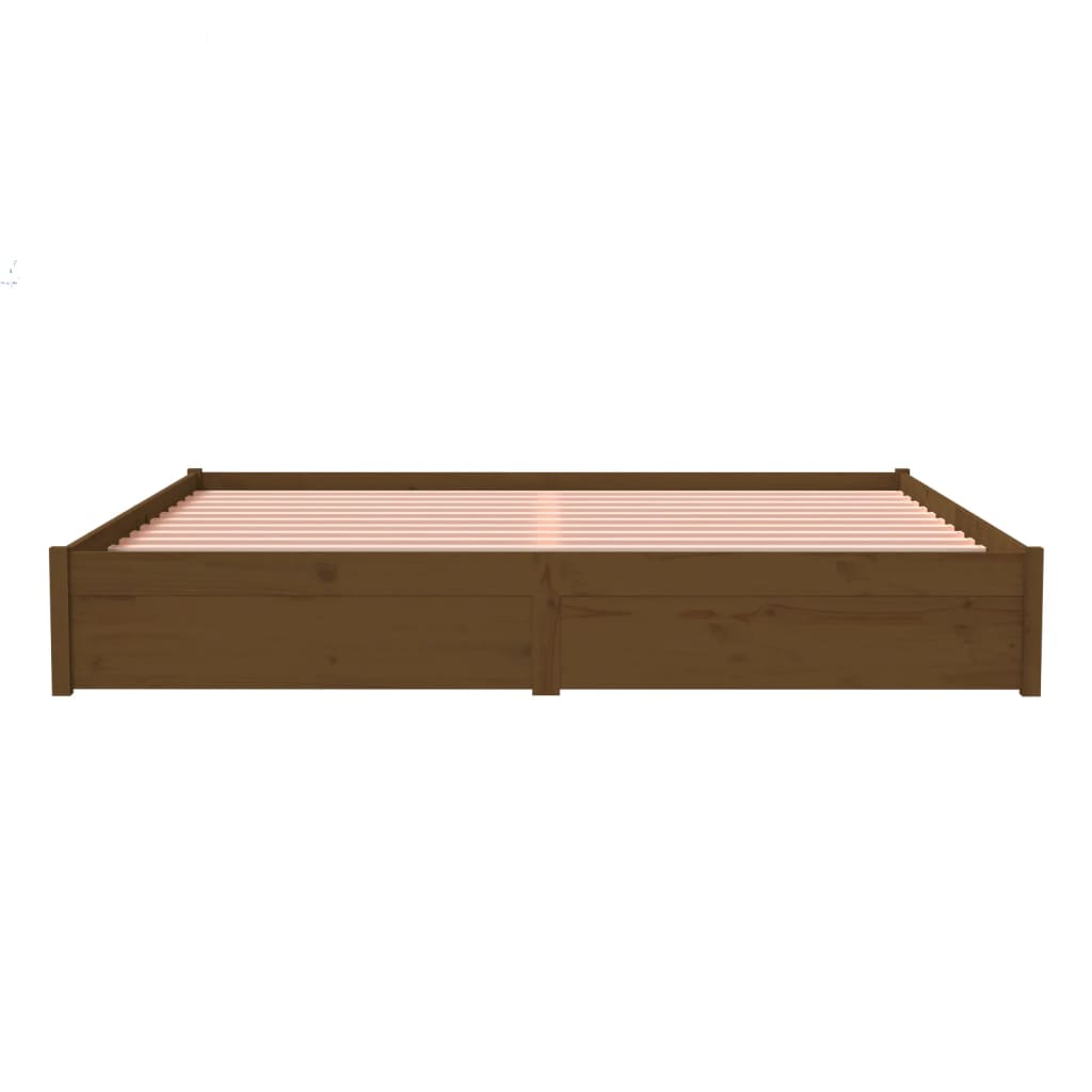 Sengeramme honningbrun heltre 200x200 cm
