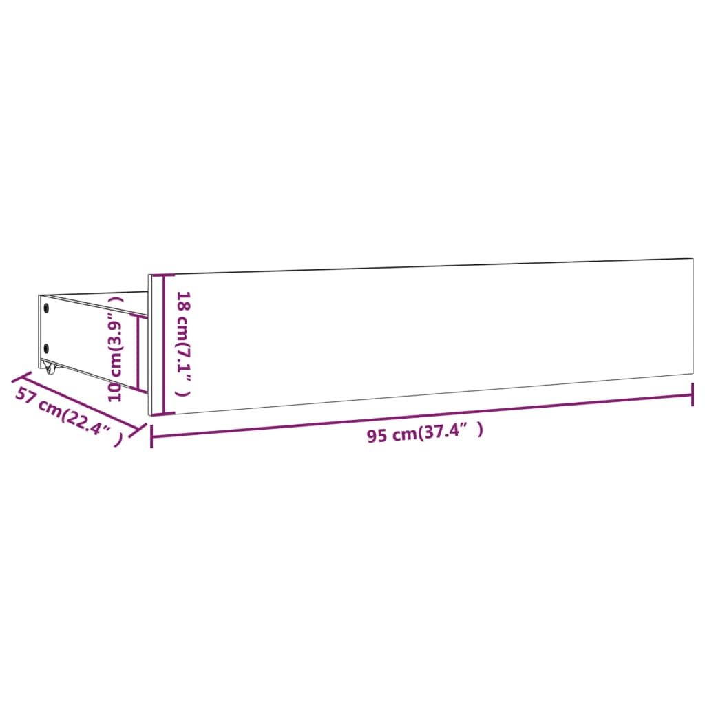 Sengeskuffer 4 stk heltre furu