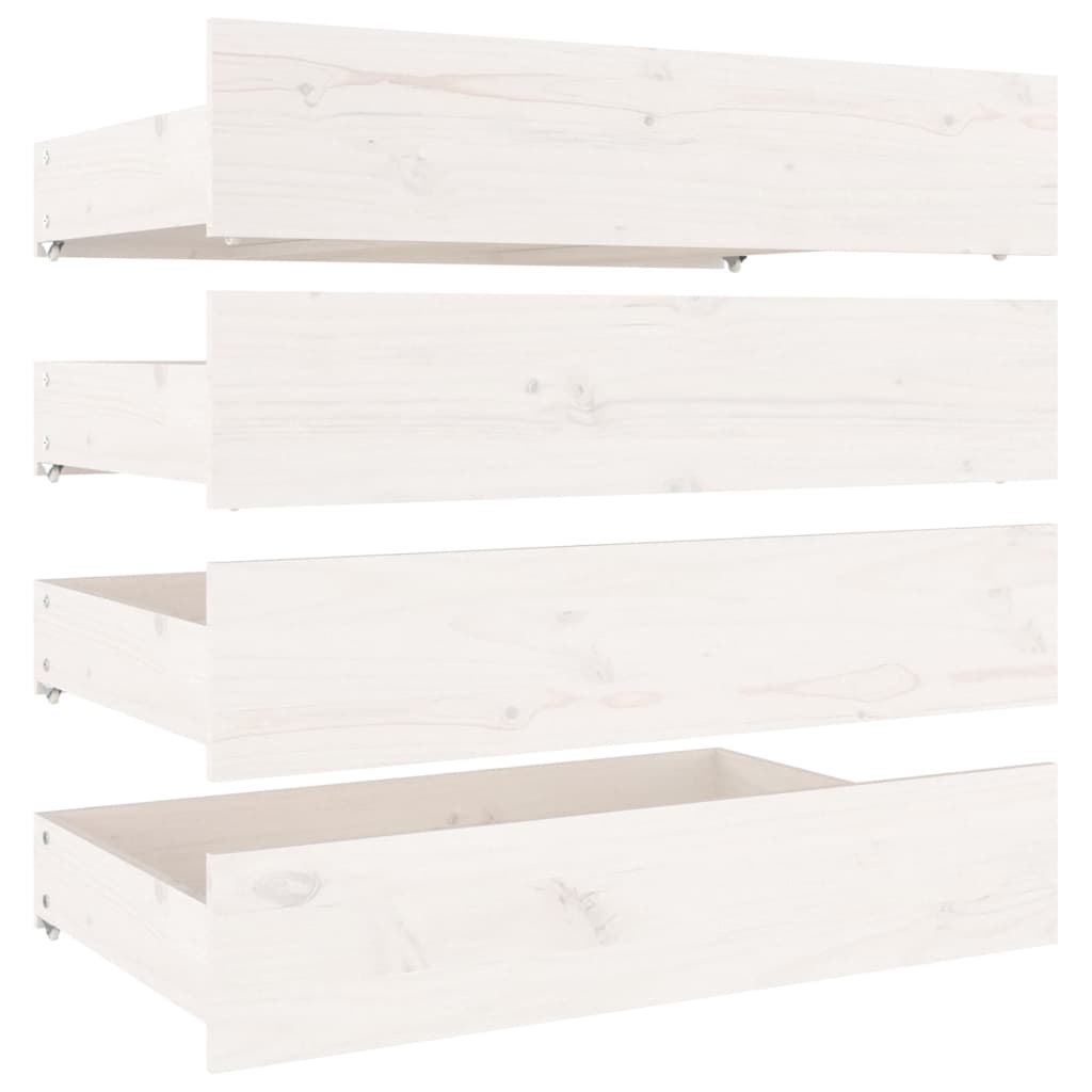 Sengeskuffer 4 stk hvit heltre furu