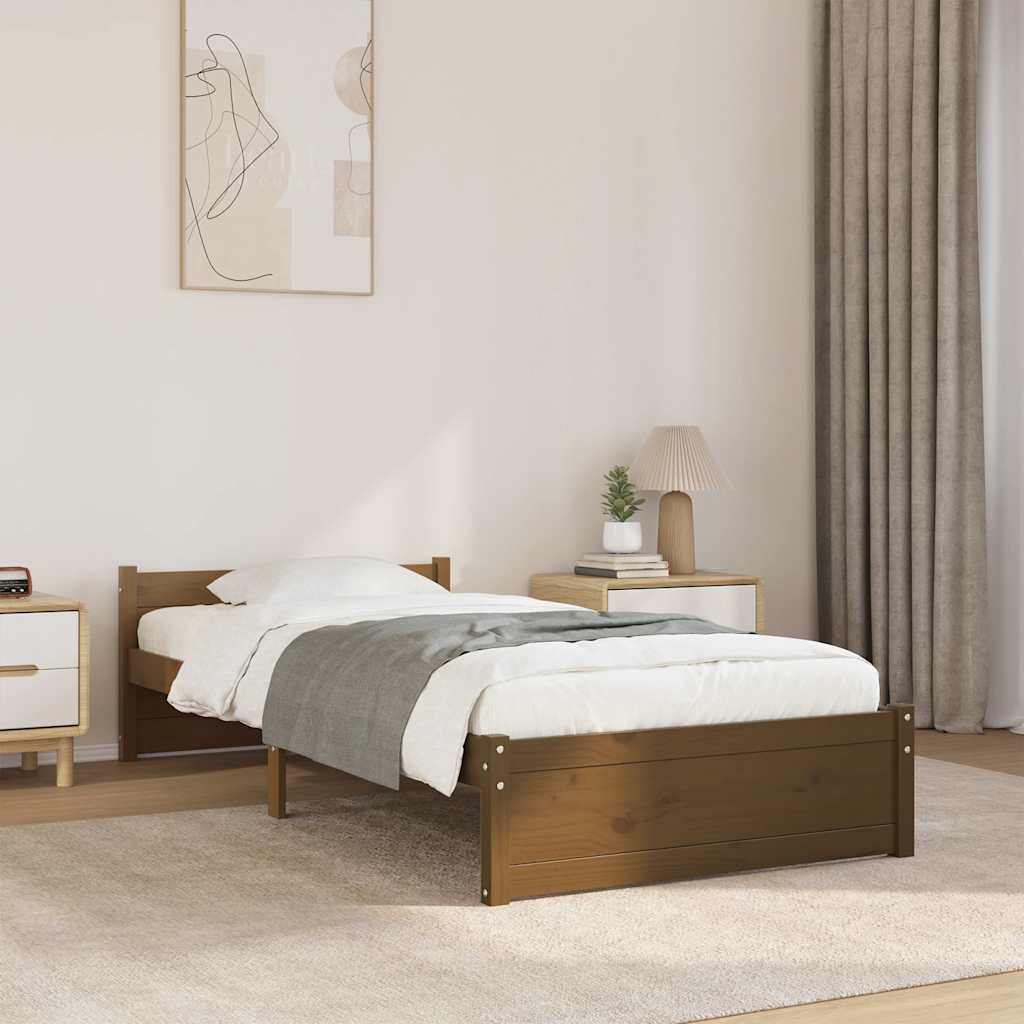 Sengeramme honningbrun heltre 75x190 cm Small Single