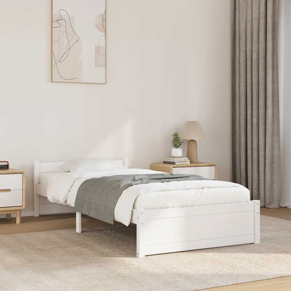 Sengeramme hvit heltre 90x190 cm Single