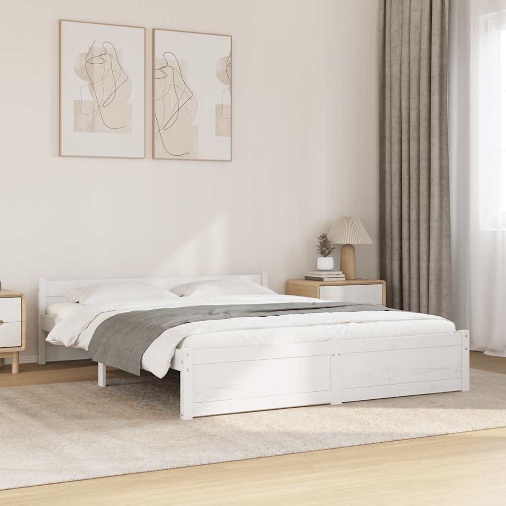 Sengeramme hvit heltre 135x190 cm Double