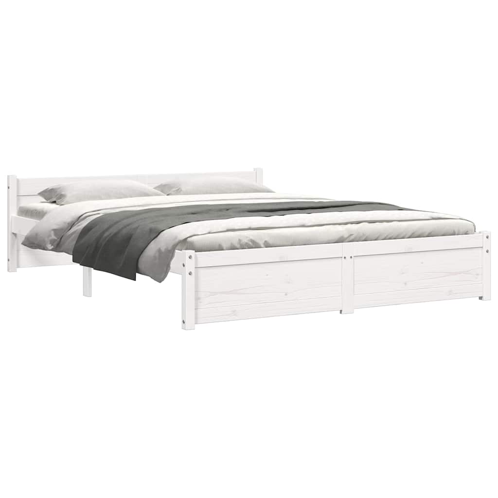 Sengeramme hvit heltre 140x190 cm