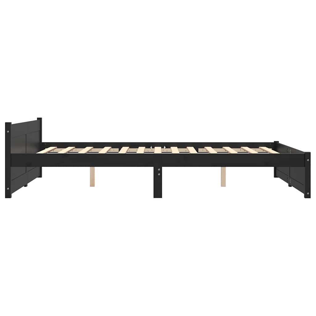 Sengeramme svart heltre 140x190 cm