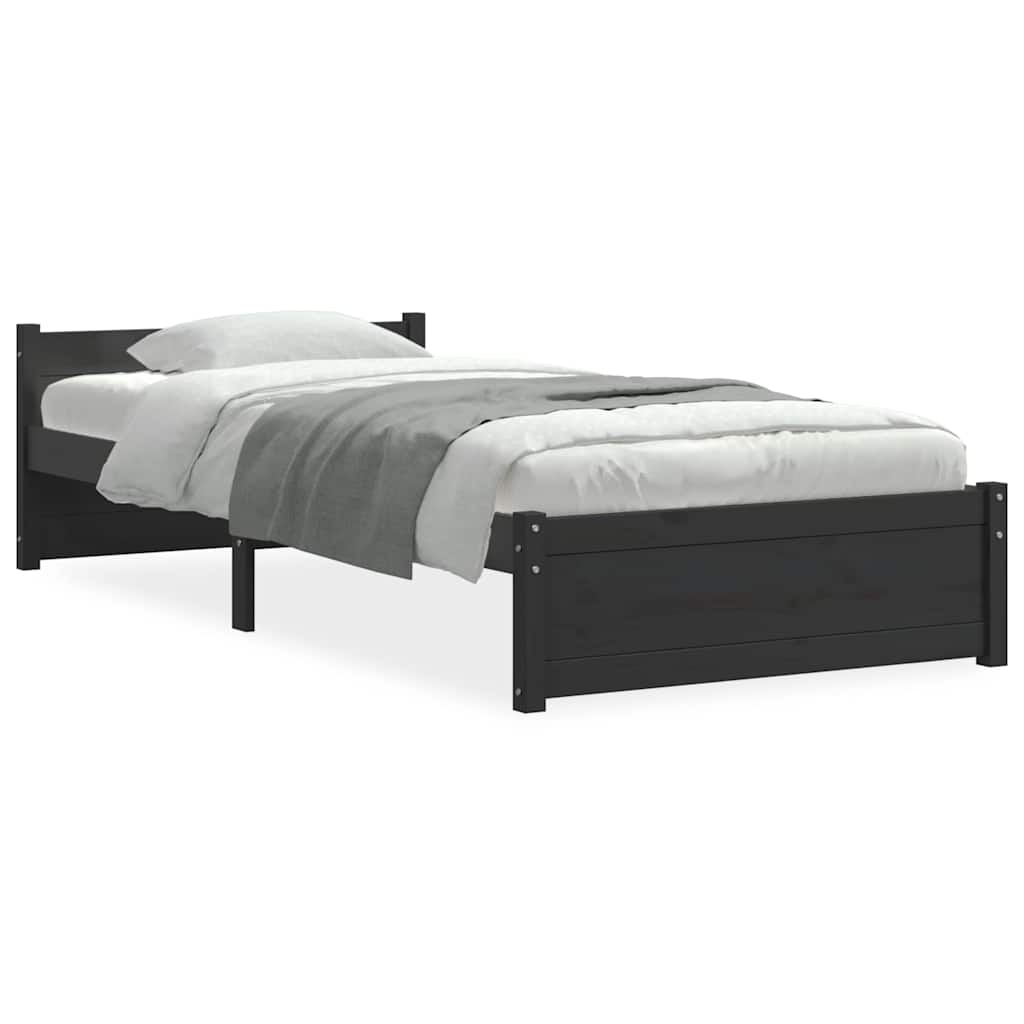 Sengeramme svart heltre 90x200 cm