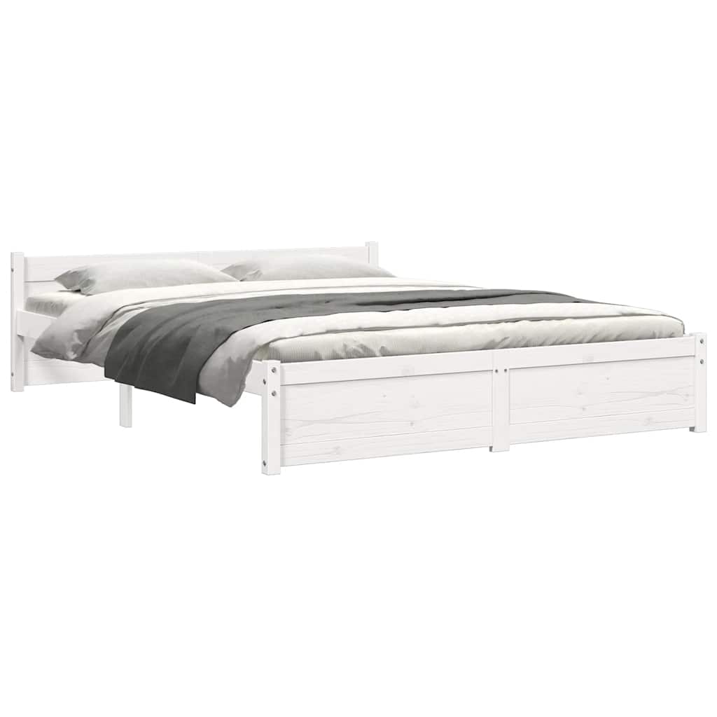 Sengeramme hvit heltre 140x200 cm