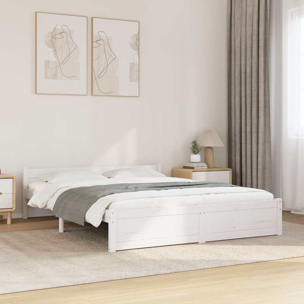 Sengeramme hvit heltre 140x200 cm