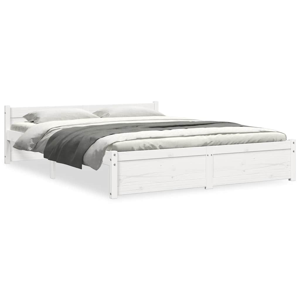 Sengeramme hvit heltre 150x200 cm King Size