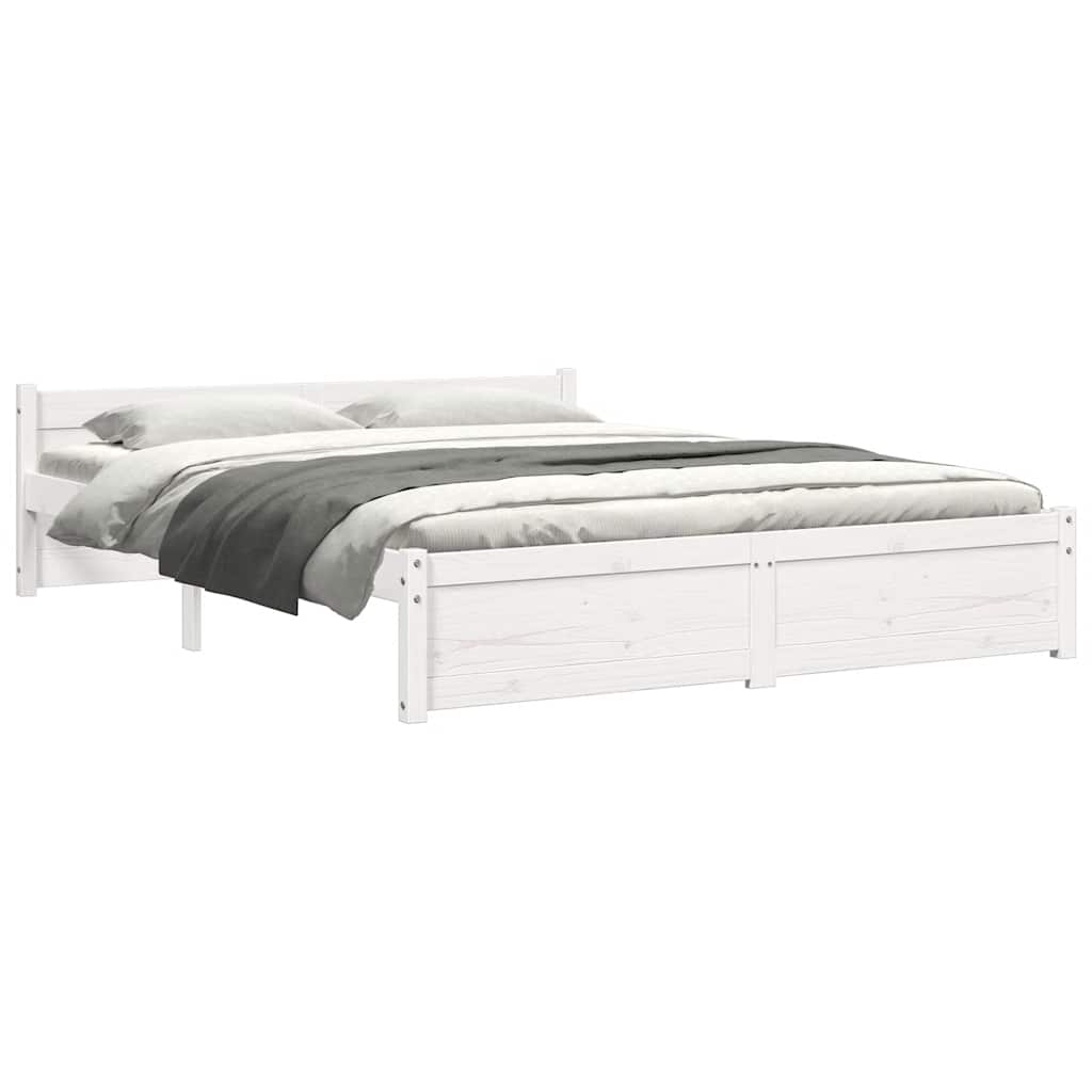 Sengeramme hvit heltre 150x200 cm King Size