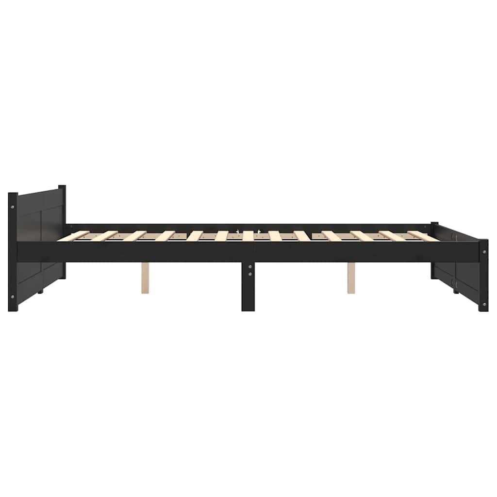 Sengeramme svart heltre 150x200 cm King Size