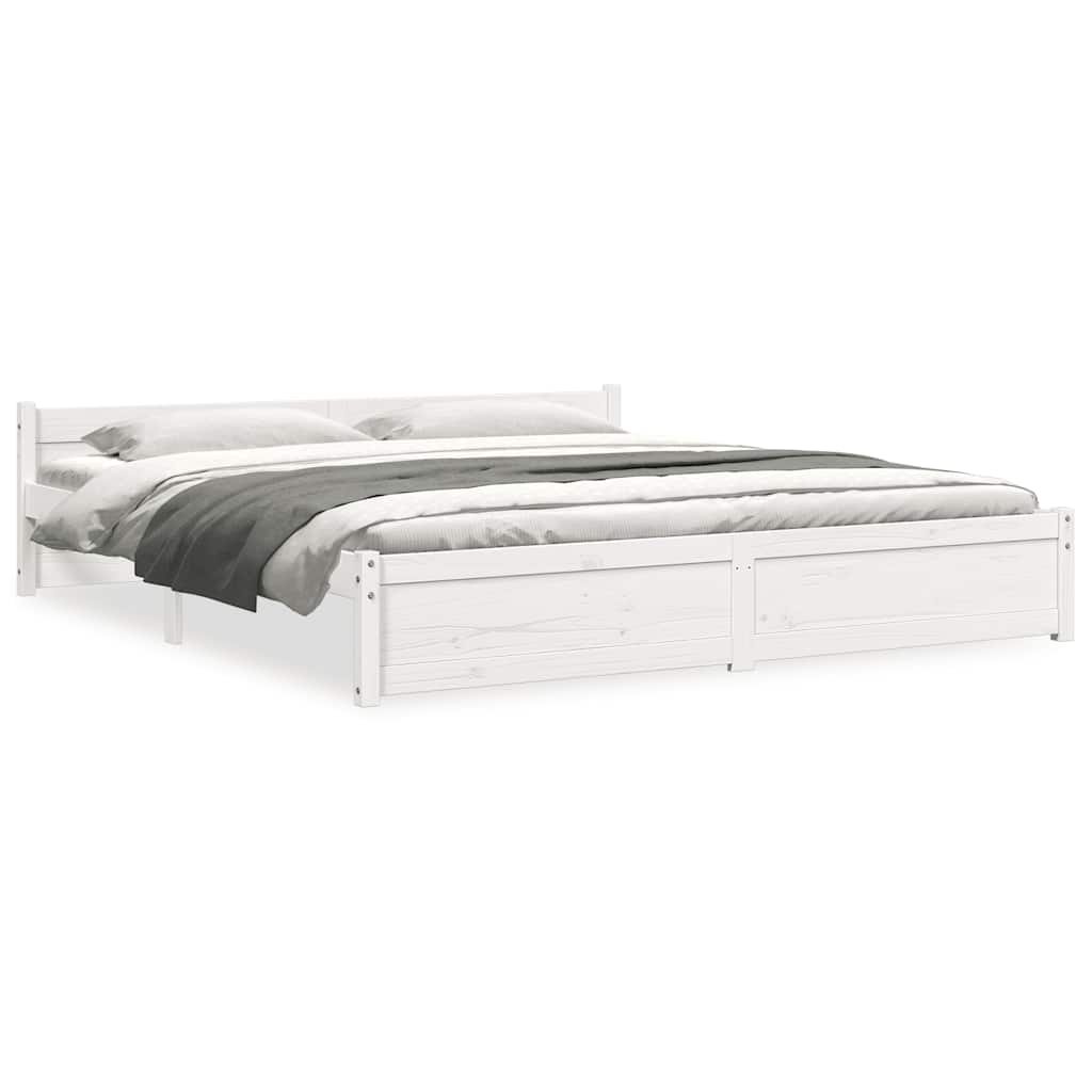 Sengeramme hvit heltre 180x200 cm Super King