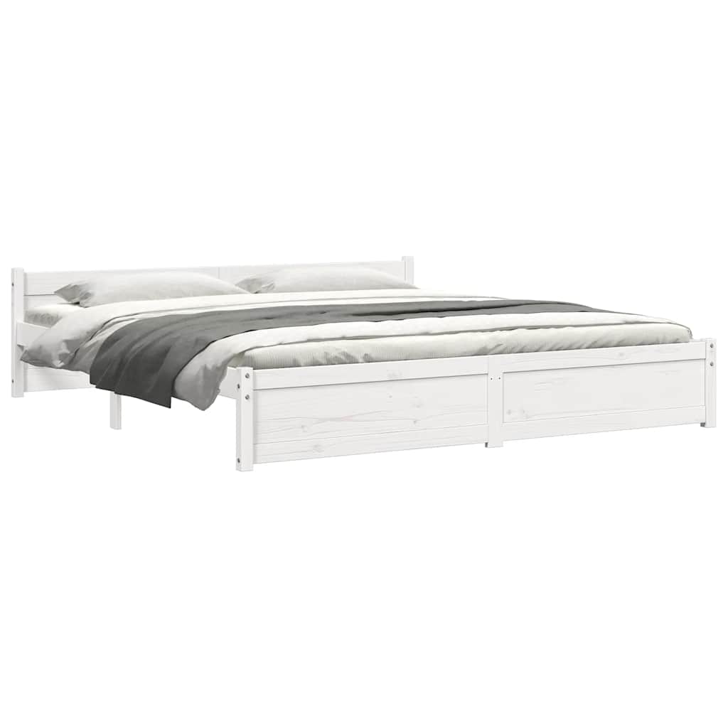 Sengeramme hvit heltre 180x200 cm Super King