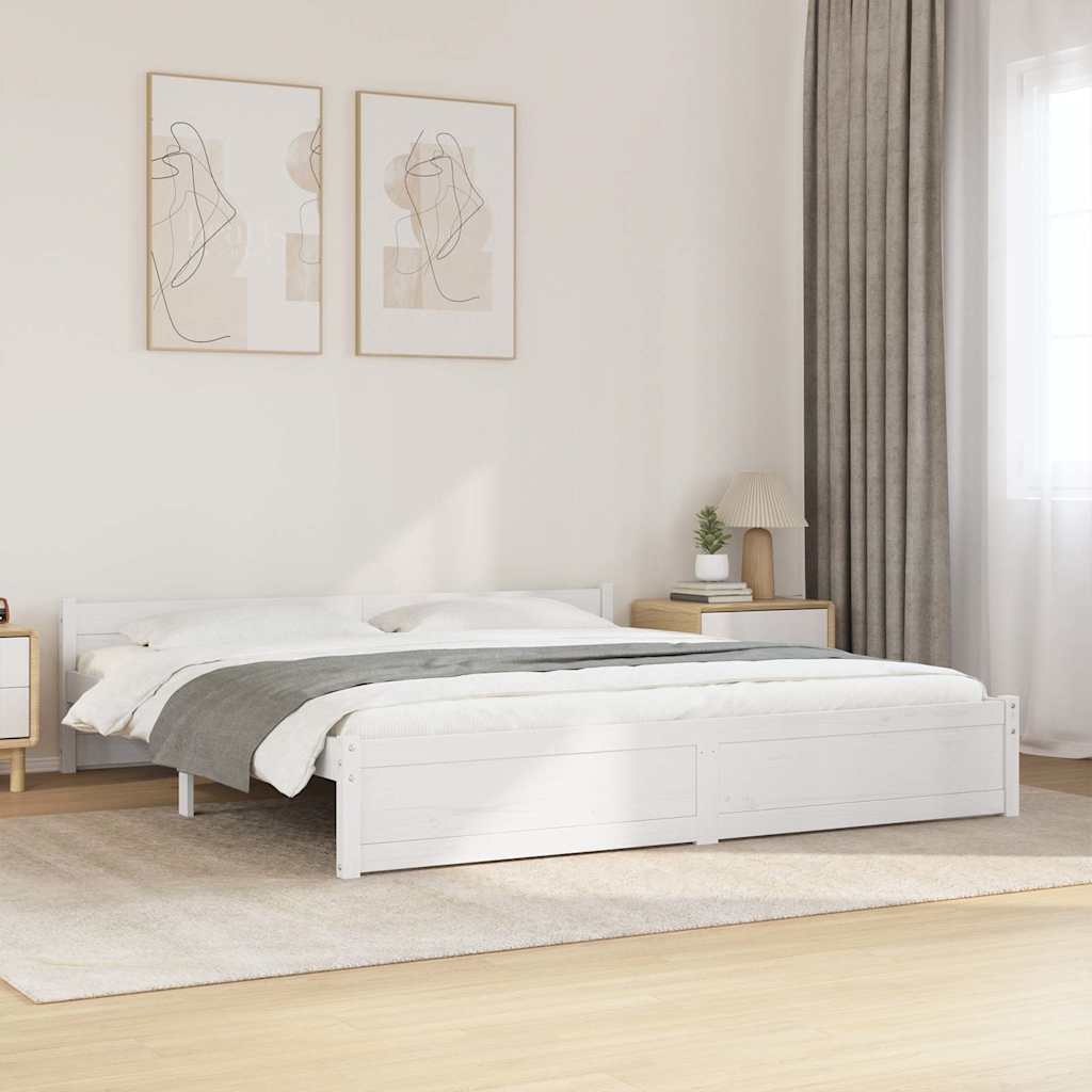 Sengeramme hvit heltre 180x200 cm Super King