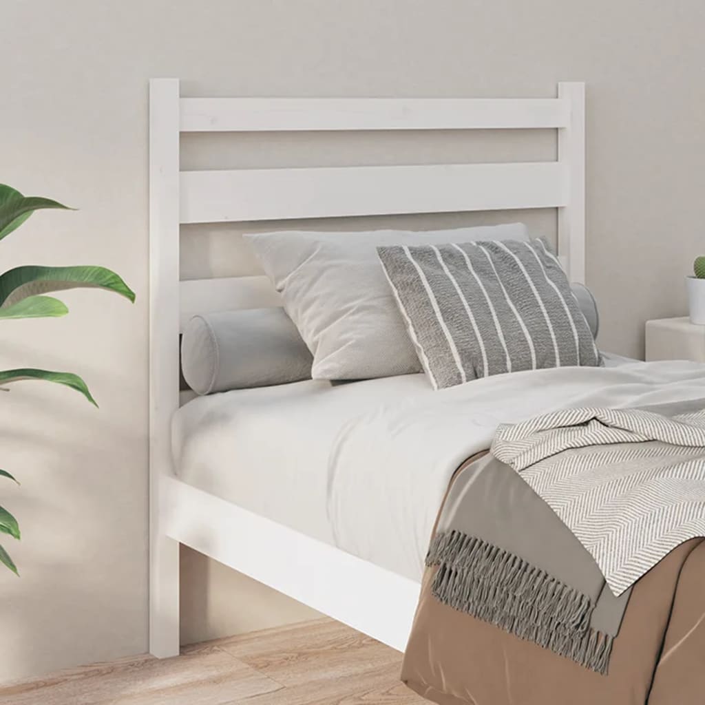 Sengegavl hvit 106x4x100 cm heltre furu