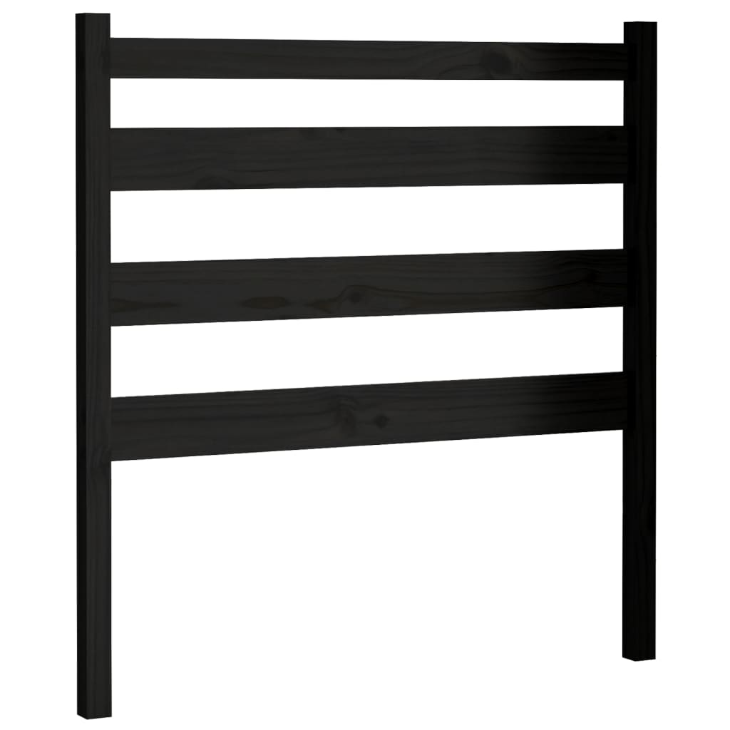 Sengegavl svart 106x4x100 cm heltre furu