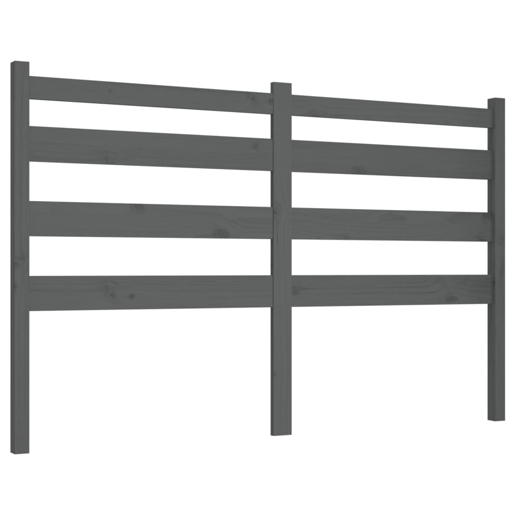 Sengegavl grå 126x4x100 cm heltre furu
